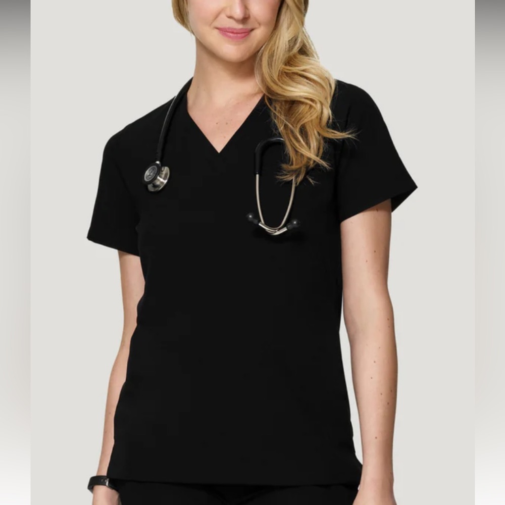 Mandala Black One Pocket Scrub Top